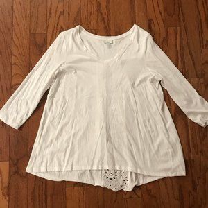 J. Jill white blousy tee
